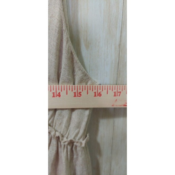 Pink Lily Women's Dress~Linen Blend~ Sleeveless~Ruffled~Tie Straps~Size Large - Picture 10 of 10
